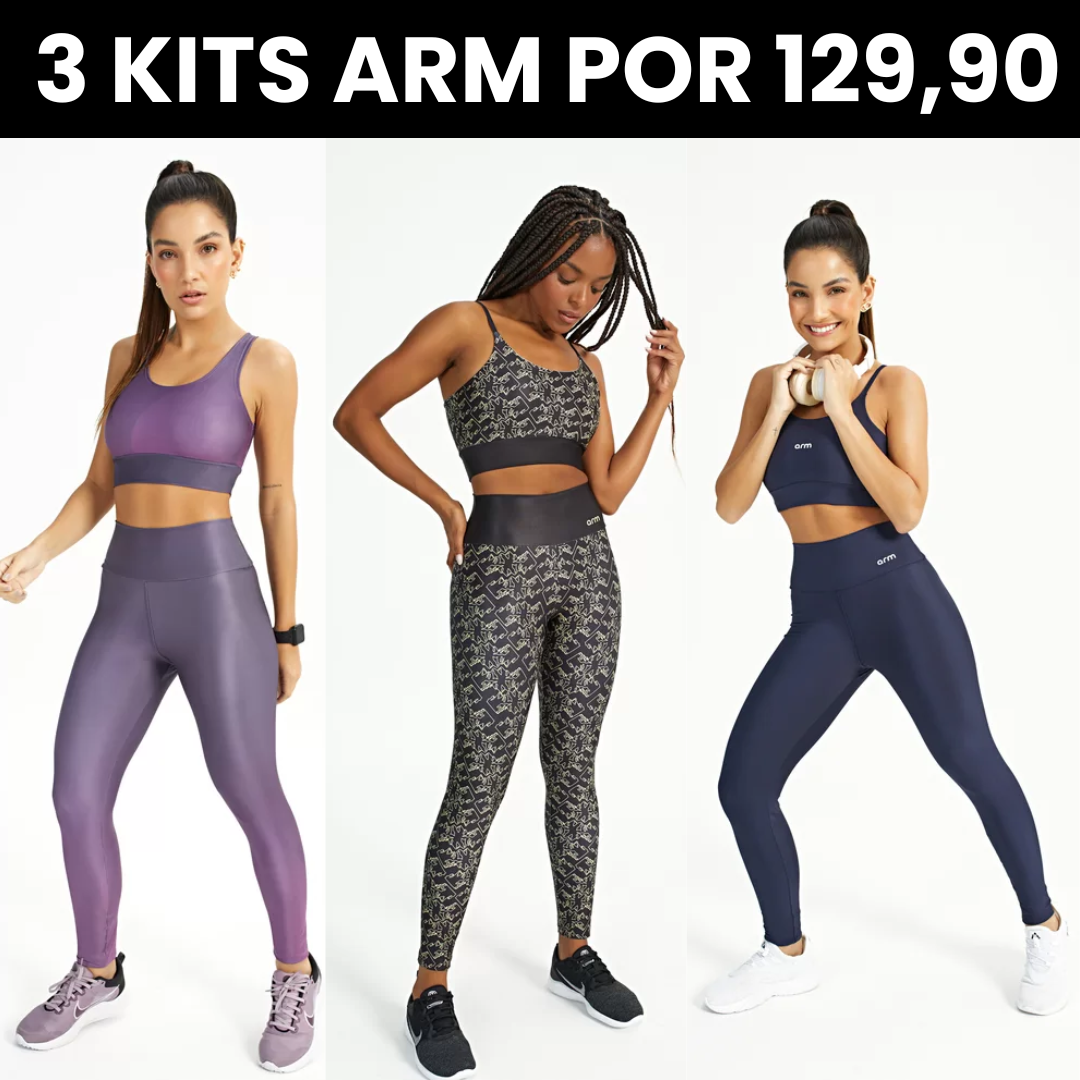 3 KITS : Conjunto flames roxa + Conjunto Land + Conjunto compact com bolso marinho