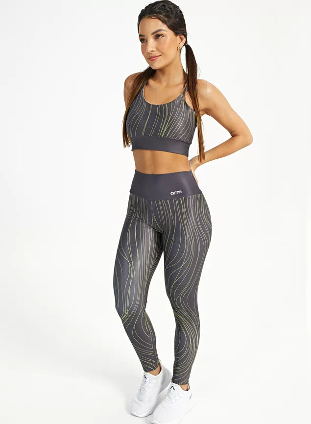 Conjunto Feminino Fitness Legging + Top Waves