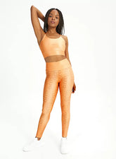 Conjunto Feminino Fitness Legging + Top Básico Laranja Arm