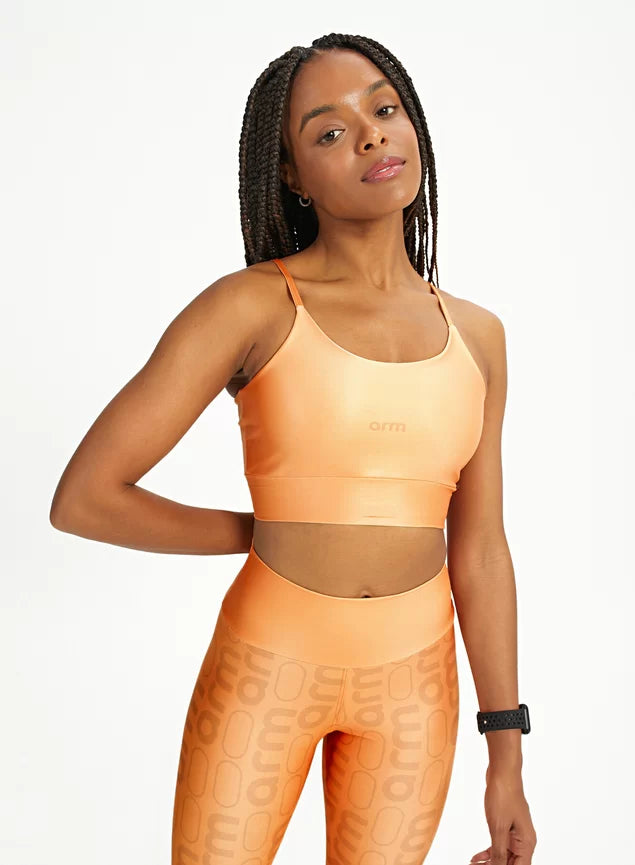 Top Feminino Fitness Básico Laranja Arm