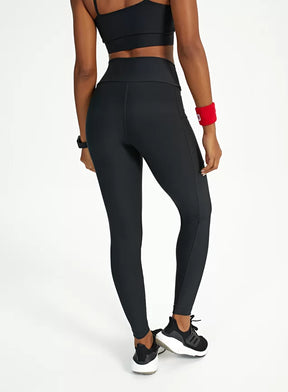 Legging feminina fitness com bolso compact preto