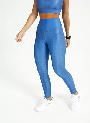 Conjunto feminino fitness básica azul arm