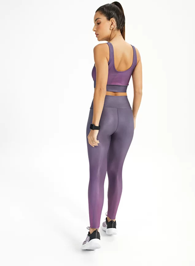 Top feminino fitness flames roxo