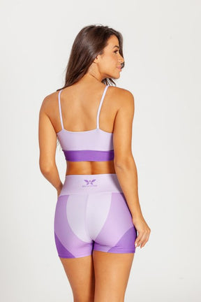 Top Alcinha Três Cores Roxa Poliamida+Legging Três Cores Roxa Poliamida