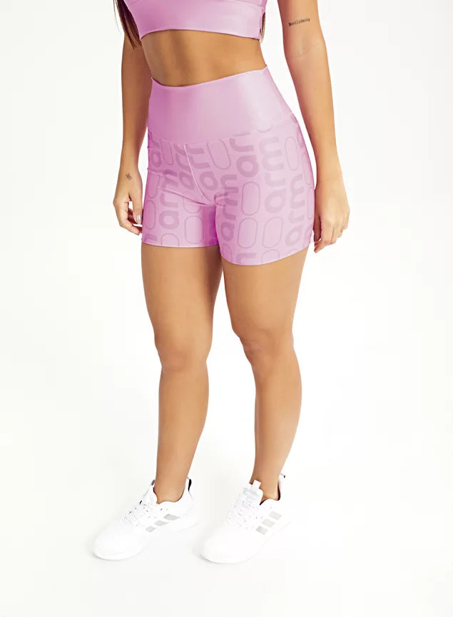 Conjunto Feminino Fitness Short + Top Básico Rosa Arm