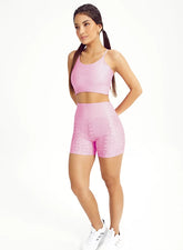 Conjunto Feminino Fitness Short + Top Básico Rosa Arm