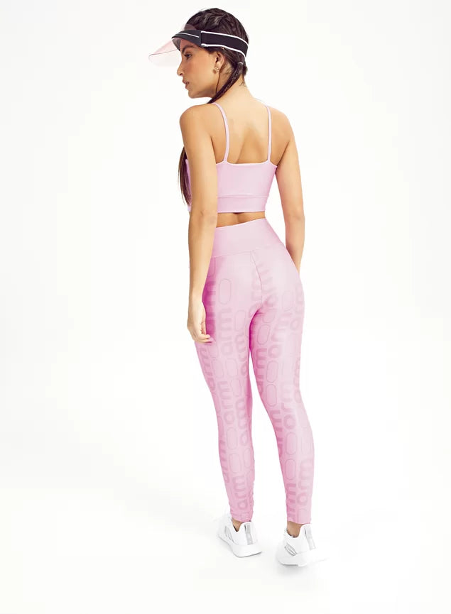 Conjunto Feminino Fitness Legging + Top Básico Rosa Arm